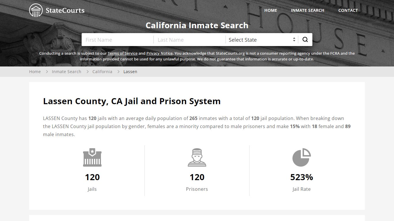 Lassen County, CA Inmate Search - StateCourts