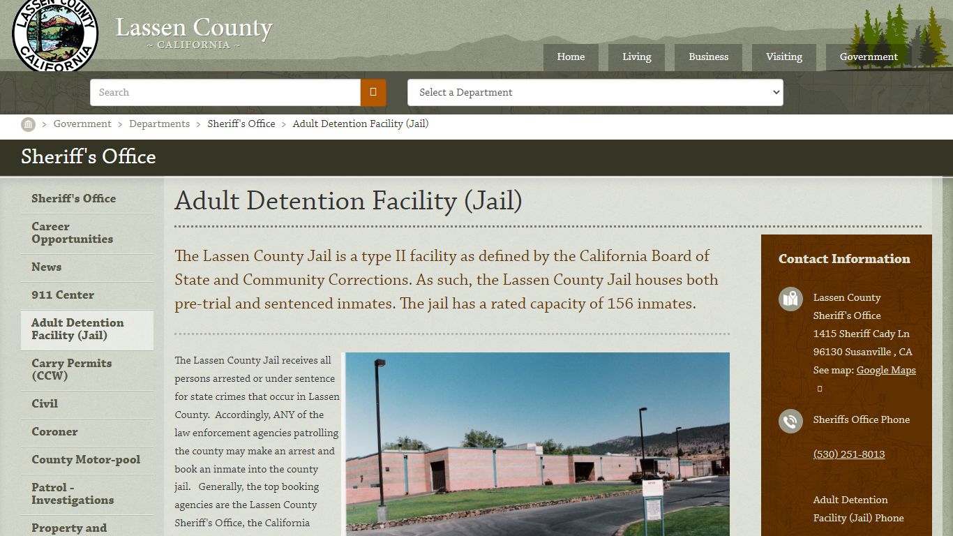 Adult Detention Facility (Jail) | Lassen County