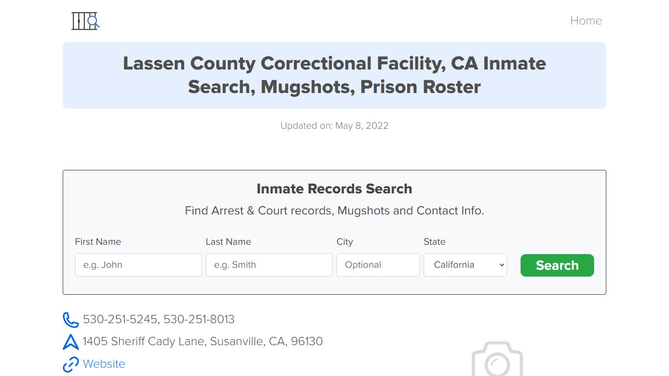 Lassen County Correctional Facility, CA Inmate Search ...